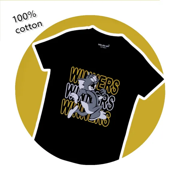 Black_Printed_Half_Sleeves_Round_Neck_Cotton_T-Shirt_For_Boys
