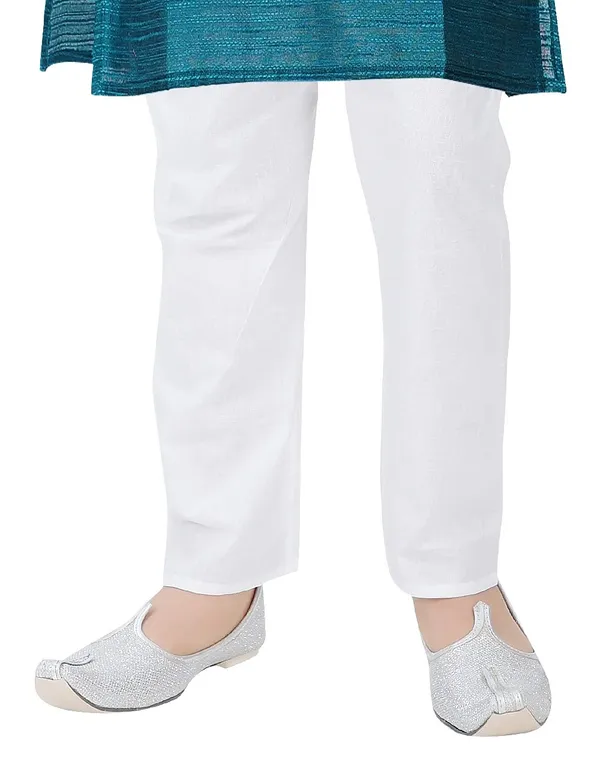 Peacock_Green_Zari_Work_Kurta_Pyjama_Set_For_Kids