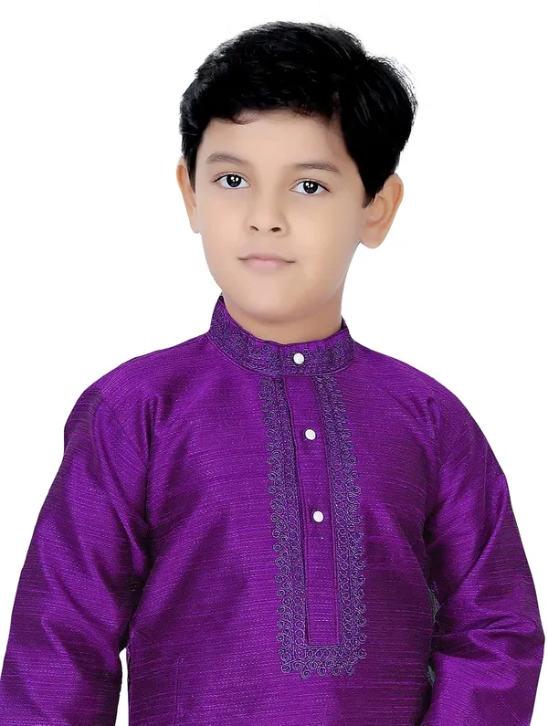 Violet_Zari_Work_Kurta_Pyjama_Set_For_Kids