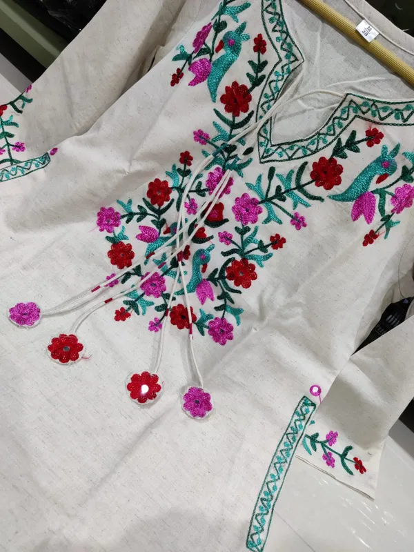 Off-White_Beautiful_Cotton_Aari_Work_Kurti_and_Palazzo_Set_For_Women