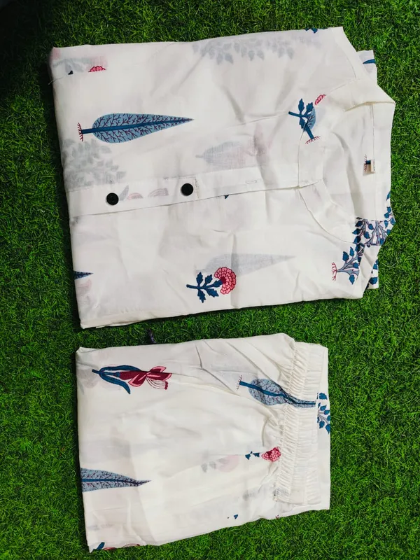 Off-White_Cotton_A-Line_Kurti_and_Pant_Co-ord_Set_For_Women