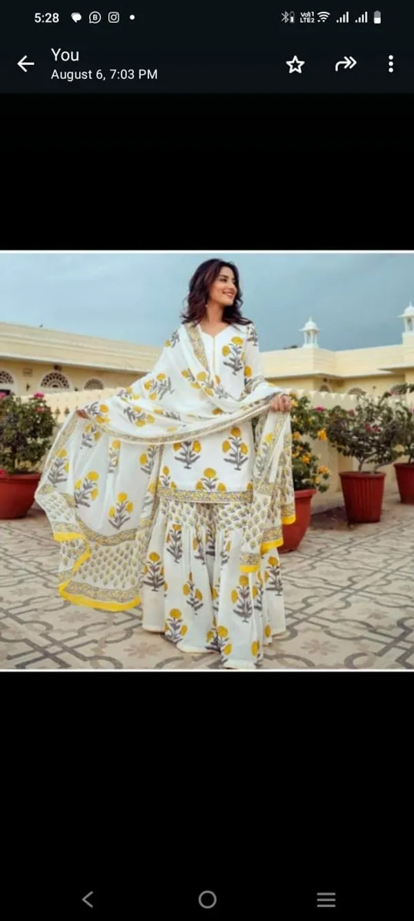 White_Cotton_Block_Printed_Kurti_and_Sharara_Pain_With_Mulmul_Dupatta_For_Women