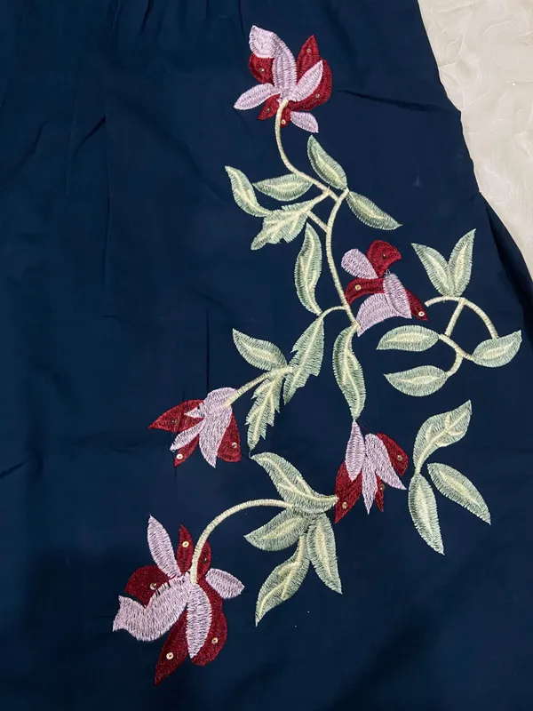 Dark_Blue_Cotton_Embroidered_Kurti_and_Pant_Set_For_Women