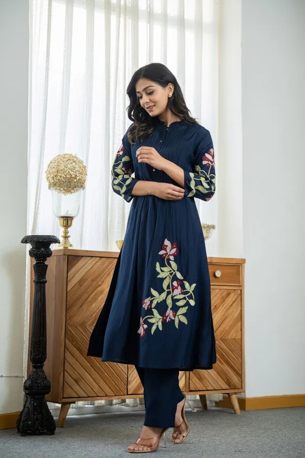Dark_Blue_Cotton_Embroidered_Kurti_and_Pant_Set_For_Women