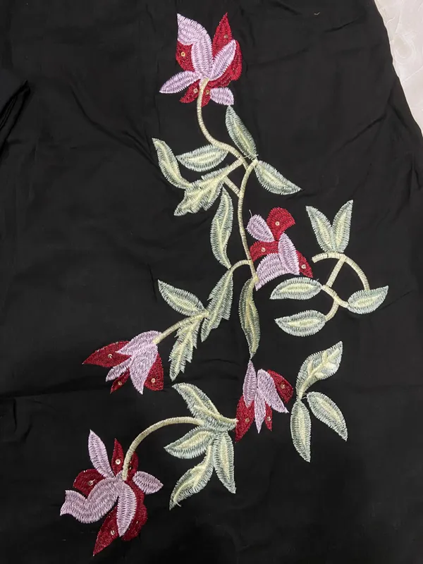 Black_Cotton_Embroidered_Kurti_and_Pant_Set_For_Women