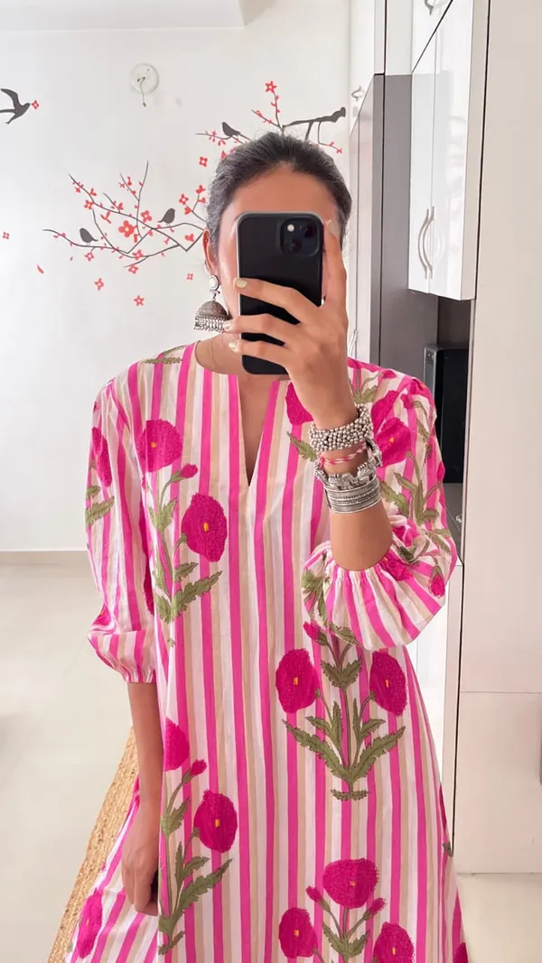 Rani_&_White_Cotton_Floral_Print_Kurti_and_Pant_Co-ord_Set_For_Women