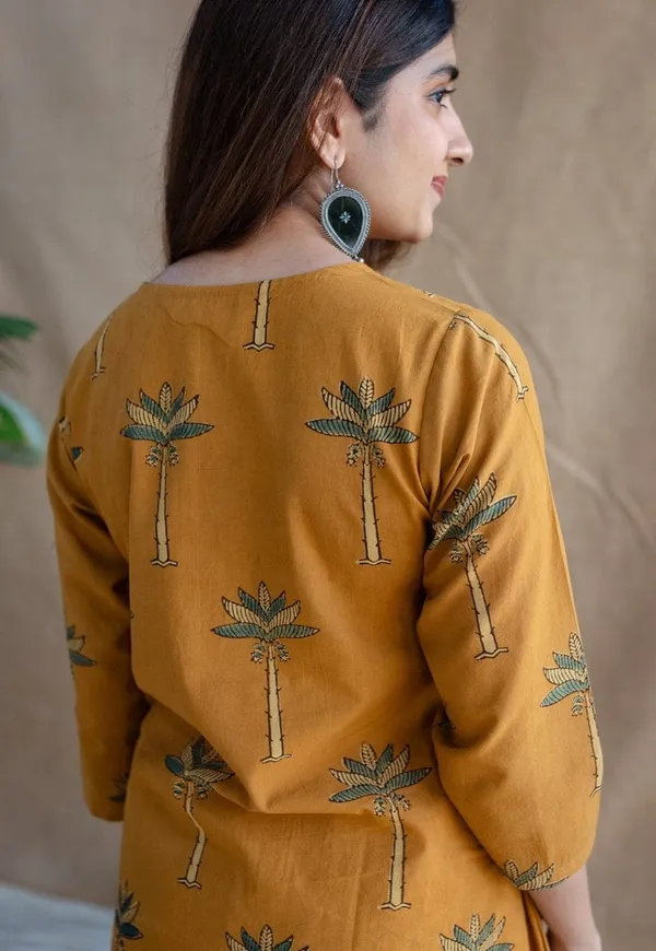 Mustard_and_Off_White_Cotton_Printed_Kurta_and_Palazzo_For_Women