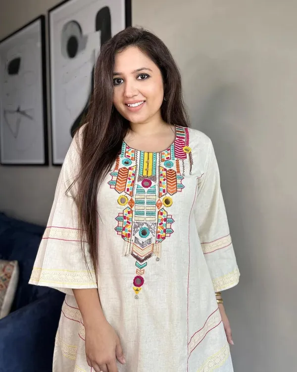 Off_White_Cotton_A-line_Kurta_with_Palazzo_For_Women
