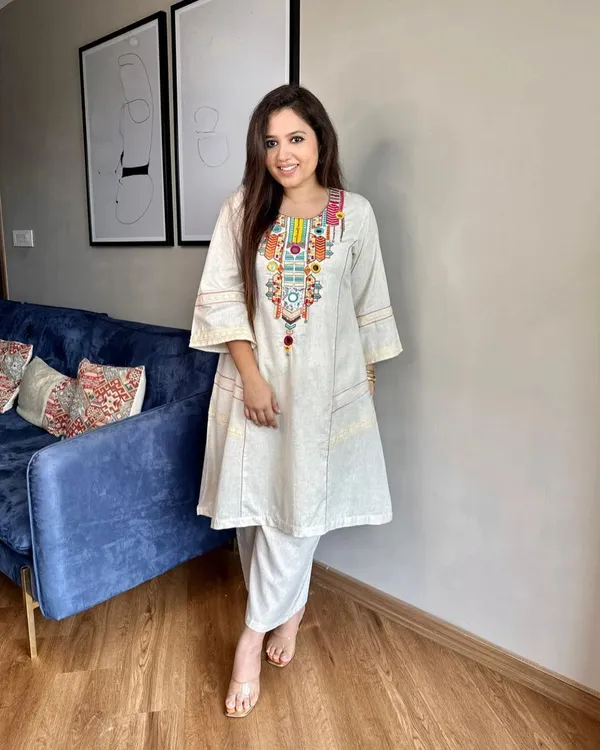Off_White_Cotton_A-line_Kurta_with_Palazzo_For_Women