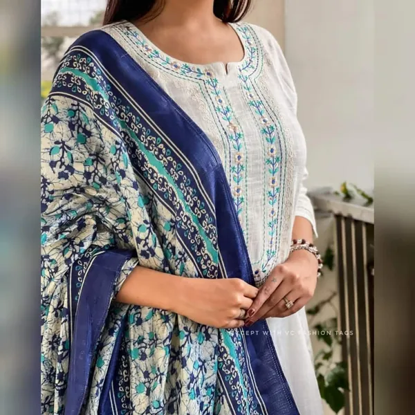 Off-White_Handloom_Cotton_Kurta_Pant_and_Khadi_Silk_Dupatta_Set_For_Women