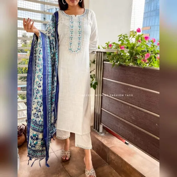 Off-White_Handloom_Cotton_Kurta_Pant_and_Khadi_Silk_Dupatta_Set_For_Women