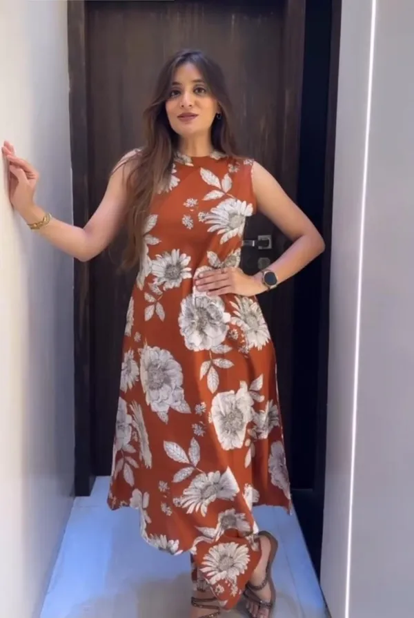 Rust_Printed_Cotton_Flex_Kurti_and_Pant_Co-ord_Set_For_Women
