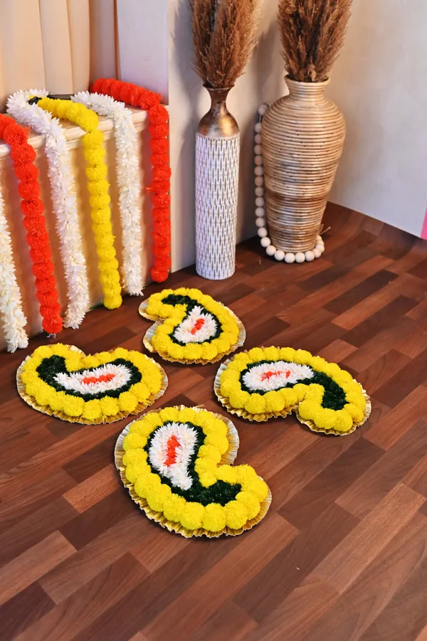 Combo_of_4_Multicolor_Anvitha_Mango_Shaped_Artificial_Rangoli_|16_x_13_inch|_Festive_Decor
