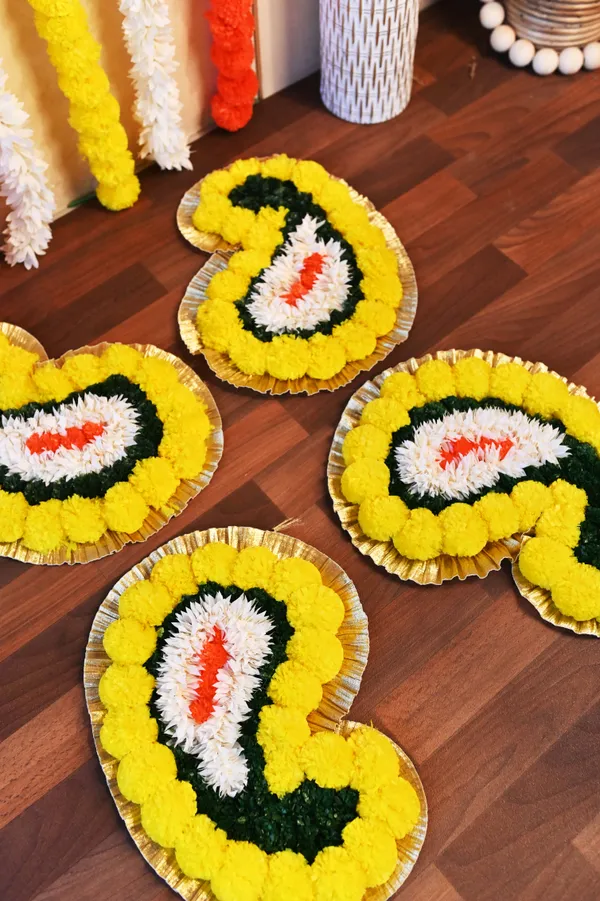 Combo_of_4_Multicolor_Anvitha_Mango_Shaped_Artificial_Rangoli_|16_x_13_inch|_Festive_Decor