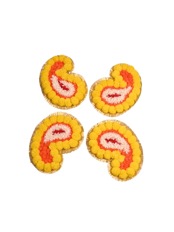 Combo_of_4_Multicolor_Deepali_Mango_Shaped_Artificial_Rangoli_|17_x_13_inch|_Festive_Decor