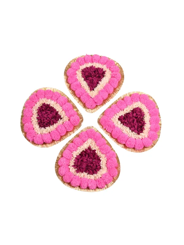 Combo_of_4_Multicolor_Gauri_Leaf_Shaped_Artificial_Rangoli_|16_x_13_inch|_Festive_Decor