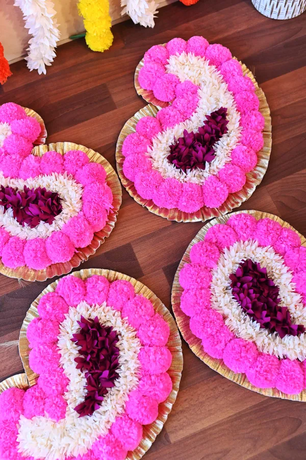 Combo_of_4_Multicolor_Harshada_Mango_Shaped_Artificial_Rangoli_|17_x_13_inch|_Festive_Decor