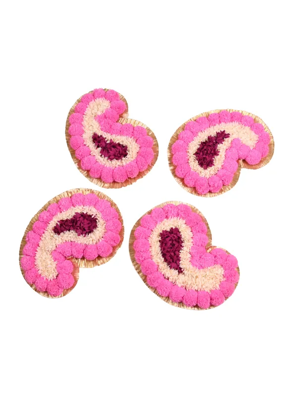 Combo_of_4_Multicolor_Harshada_Mango_Shaped_Artificial_Rangoli_|17_x_13_inch|_Festive_Decor