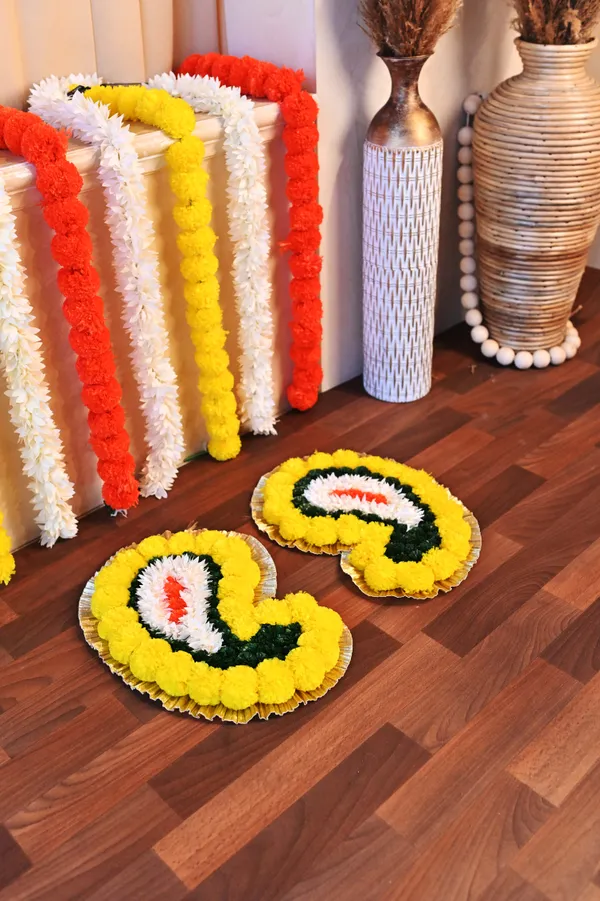 Combo_of_2_Multicolor_Ishita_Mango_Shaped_Artificial_Rangoli_|16_x_13_inch|_Festive_Decor