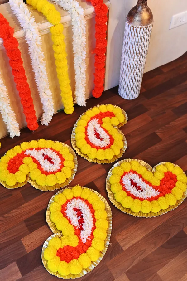 Combo_of_4_Multicolor_Deepali_Mango_Shaped_Artificial_Rangoli_|17_x_13_inch|_Festive_Decor