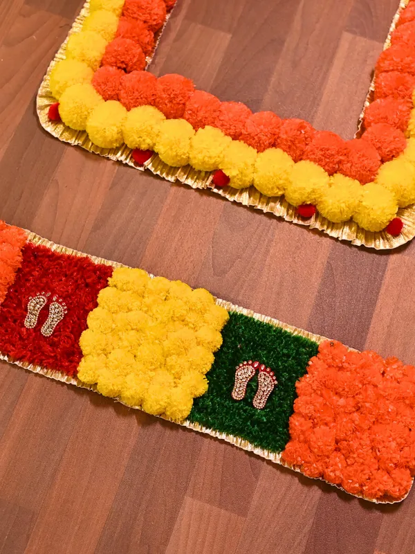 Multicolor_Rajnandini_Rentangle_Shaped_Artificial_Rangoli_|27_x_6_inch|_Festive_Decor