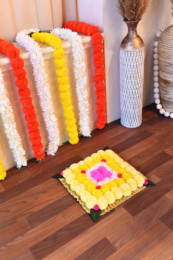 Multicolor_Sharvani_Square_Shaped_Artificial_Rangoli_|11_x_11_inch|_Festive_Decor
