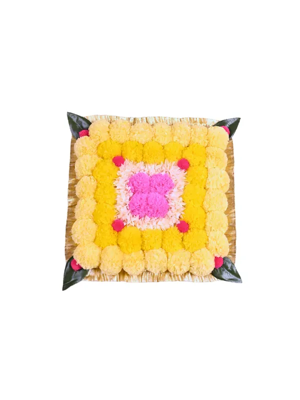 Multicolor_Sharvani_Square_Shaped_Artificial_Rangoli_|11_x_11_inch|_Festive_Decor