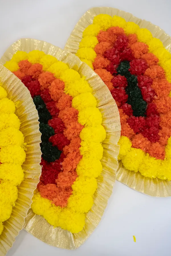 Multicolor_Chaarpoi_Combo_of_4_Leaf_Shaped_Artificial_Rangoli_|14_x_9_inch|_Festive_D?cor