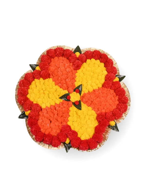 Multicolor_Tarini_Flower_Shaped_Artificial_Rangoli_|25_x_25_inch|_Festive_Decor