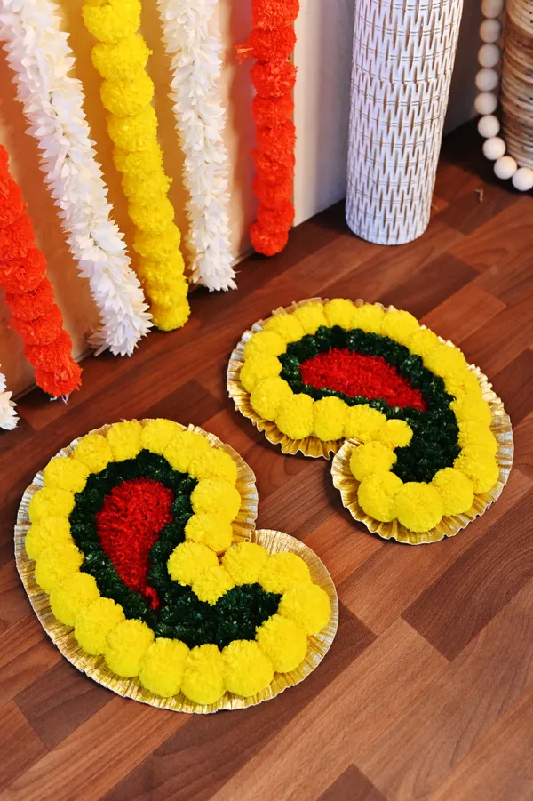 Combo_of_2_Multicolor_Tripti_Mango_Shaped_Artificial_Rangoli_|16_x_13_inch|_Festive_Decor