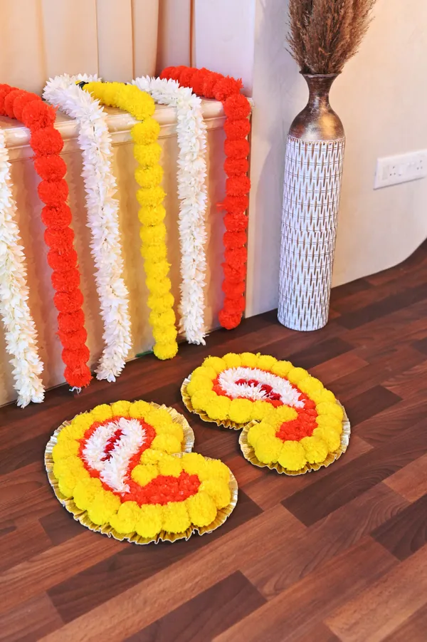 Combo_of_2_Multicolor_Yamuna_Mango_Shaped_Artificial_Rangoli_|17_x_13_inch|_Festive_Decor