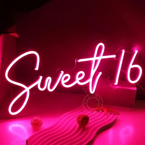 Pink_Sweet_16_Neon_Sign_Light_For_Home_Decoration_16X8_Inch
