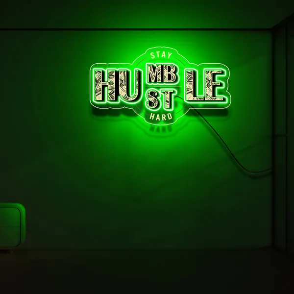 Green_Humble_Hustle_Uv_Art_Neon_Sign