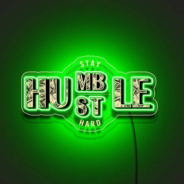 Green_Humble_Hustle_Uv_Art_Neon_Sign