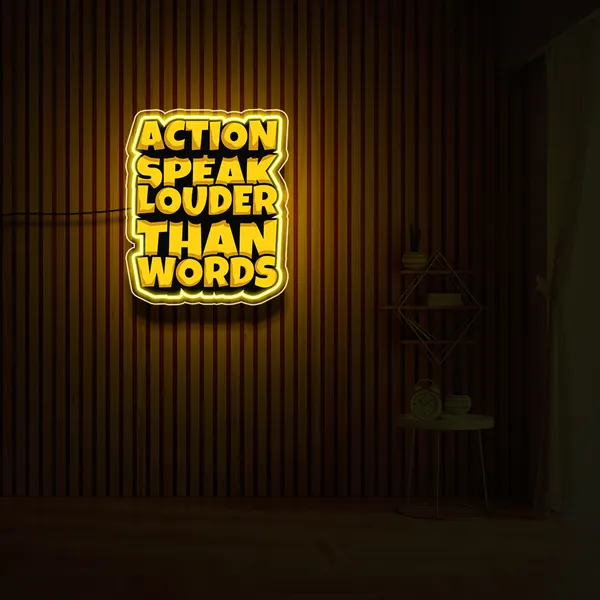 Yellow_Action_Speak_Louder_Than_Word_Uv_Art_Neon_Sign