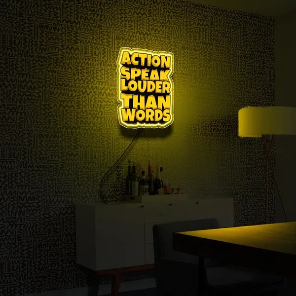 Yellow_Action_Speak_Louder_Than_Word_Uv_Art_Neon_Sign