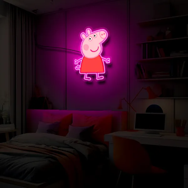 Pink_Peppa_Pig_Girl_Uv_Art_Neon_Sign