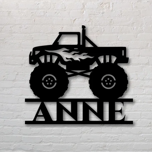Multicolor_Monster_Car_Kids_Room_Custom_Name_Led_Sign