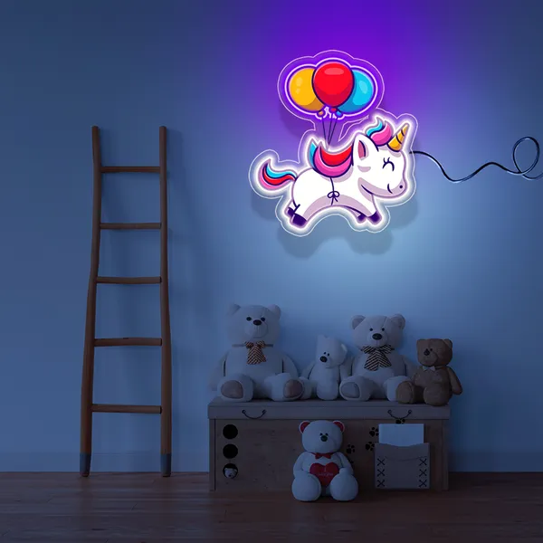 Pink_Rainbow_Ballon_Girls_Uv_Art_Neon_Sign