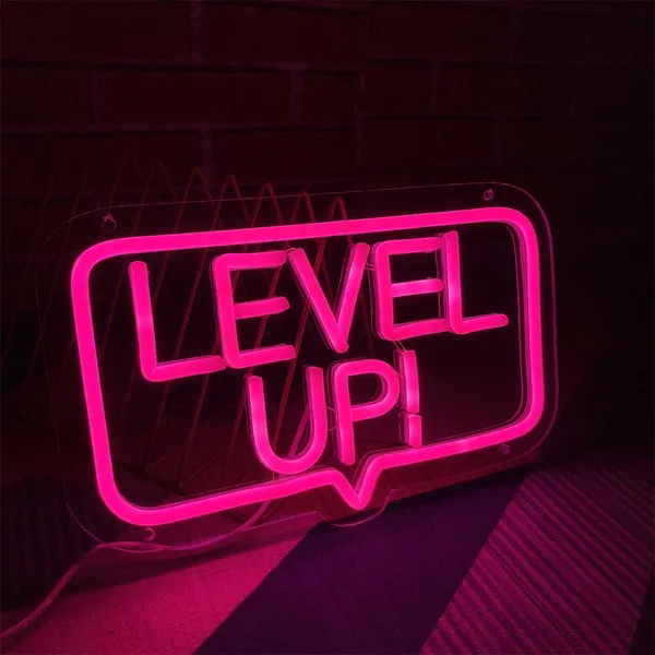 Red_Level_Up_Neon_Sign_Light_For_Home_Decoration_15X8_Inch