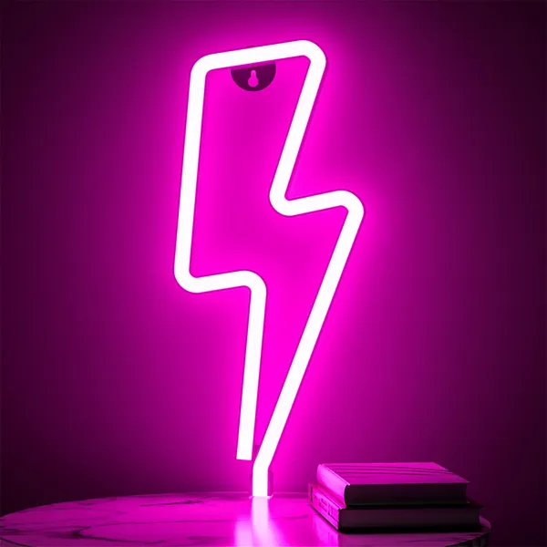 Pink_Lightning_Bolt_Neon_Sign_For_Decor_15X8_Inch