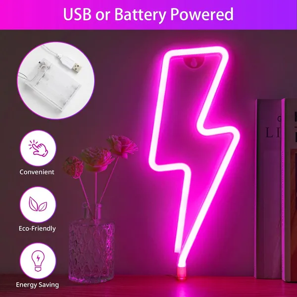 Pink_Lightning_Bolt_Neon_Sign_For_Decor_15X8_Inch