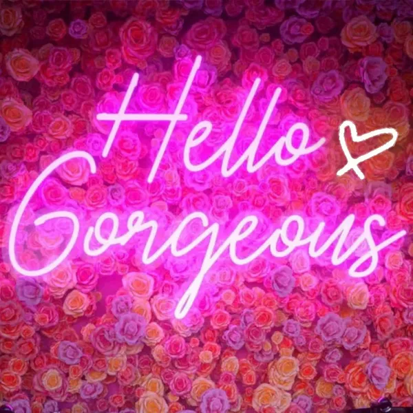 Pink_Hello_Gorgeous_Sign_Light_For_Home_Decoration_12X18_Inch