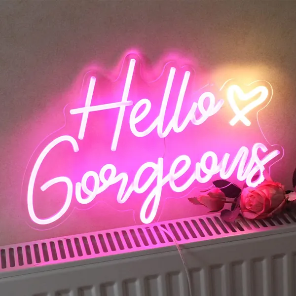 Pink_Hello_Gorgeous_Sign_Light_For_Home_Decoration_12X18_Inch