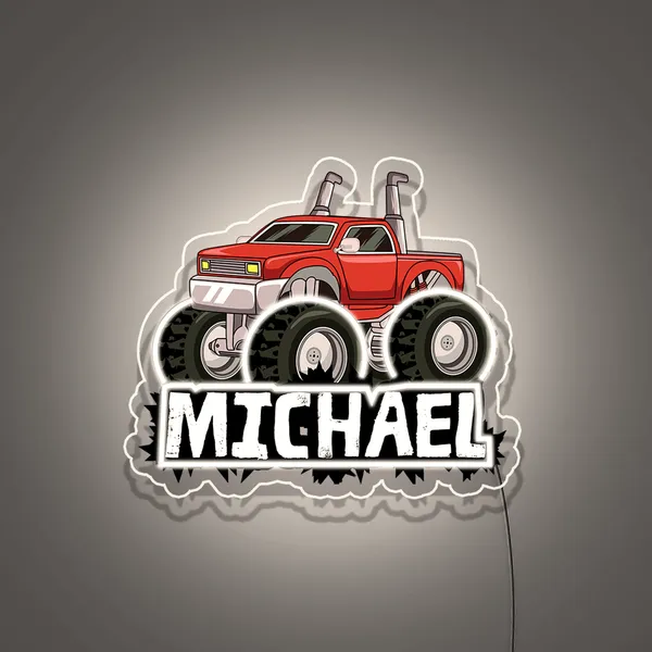 Red-White_Mosnter_Car_Custom_Uv_Neon_Sign