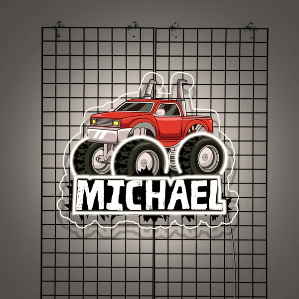 Red-White_Mosnter_Car_Custom_Uv_Neon_Sign