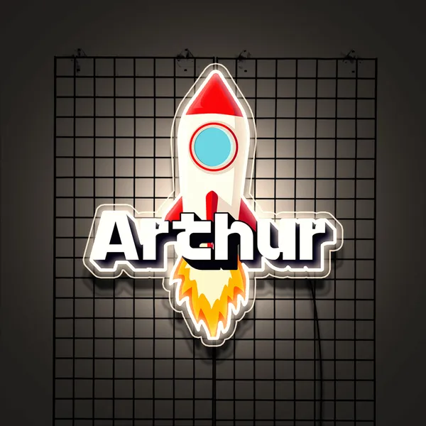 Blue_Rocket_Custom_Uv_Art_Neon_Sign
