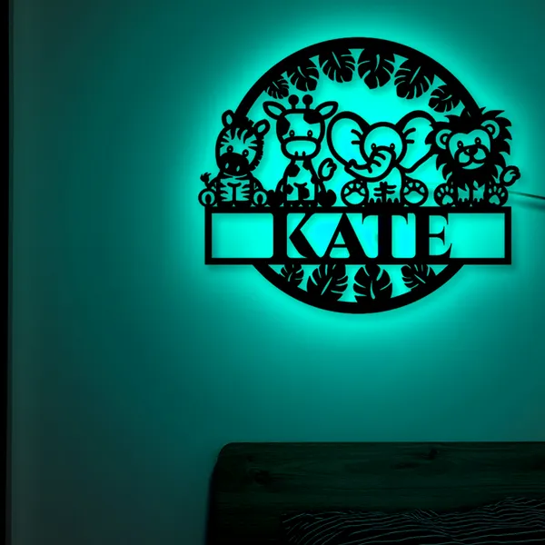 Multicolor_Custom_Kids_Safari_Animal_Sign