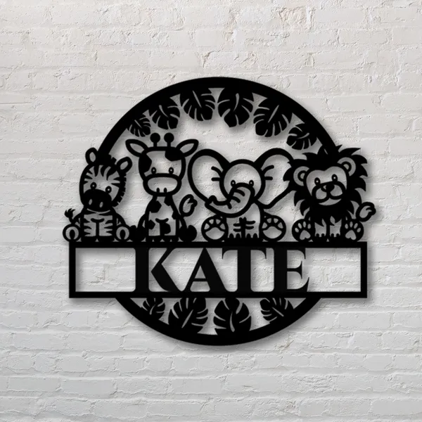Multicolor_Custom_Kids_Safari_Animal_Sign