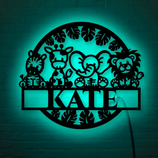 Multicolor_Custom_Kids_Safari_Animal_Sign